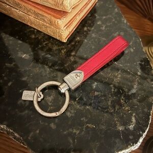 Coach Red Leather Key Ring